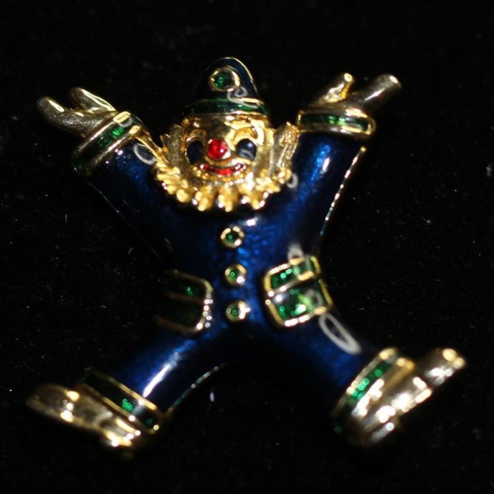 Gold Clown Brooch